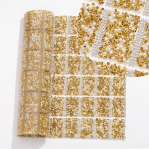 5 golden with pearls / Pointed bottom rhinestones with pearls hot melt square adhesive tape [full piece 24*40cm small square 3*4cm]