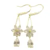 Wholesale Fashionable Luxury Snowflake Zircon Earrings Women's Versatile Waterdrop Ear Hook Elegant Bohemian Style Copper Jewelry