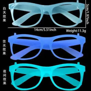 Light Blue Square Frame / Glow-in-the-Dark Glasses Frame