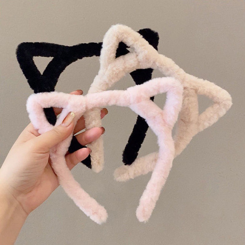 Wholesale Ear Hair Hoop Cat Ear Women's Internet Celebrant 2025 New Autumn and Winter Hair Clamp Head Hoop Joker Hair Accessories for Face Washing