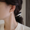 Wholesale A two-piece pearl earrings niche design high-grade earrings luxury temperament earrings for womenWholesale A two-piece pearl earrings niche design high-grade earrings luxury temperament earrings for women