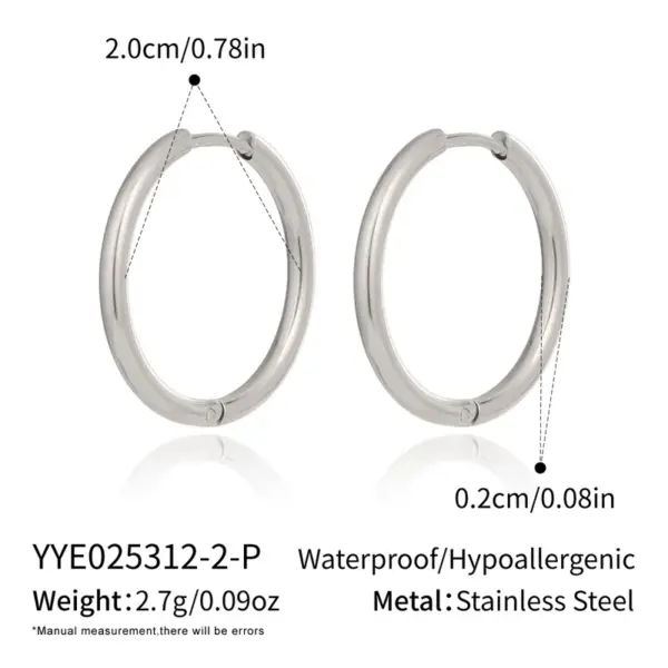 Wholesale 304 Stainless Steel Circle Round PVD Coated 18K Real Gold Plated 18K Gold Lady Sexy Rock Waterproof Non Tarnish Polishing Plating Gold Silver Earrings