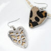 Wholesale Fashion leopard silver love eardrop temperament three-dimensional trend girl style niche high-end earrings 4374