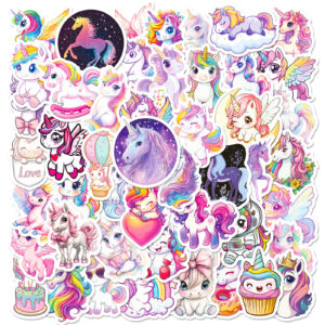 Wholesale 50 high-value fantasy unicorn series foreign trade wholesale stickers fairy tale cartoon stickers Amazon best seller