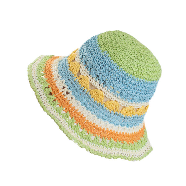 oly-c016780b2af9ec10403eb45d39f1e7da Wholesale Fisherman's Hat Women's Hyun-hyun Rainbow Straw Hat Summer Travel Sunshade Sunscreen Hat Seaside Beach Holiday Sun Hat Tide
