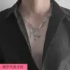Wholesale Trendy Long Pendant Tassel Necklace Metal Chain Personalized Charm Polished Titanium Steel Unisex Geometric Pattern Party Accessory