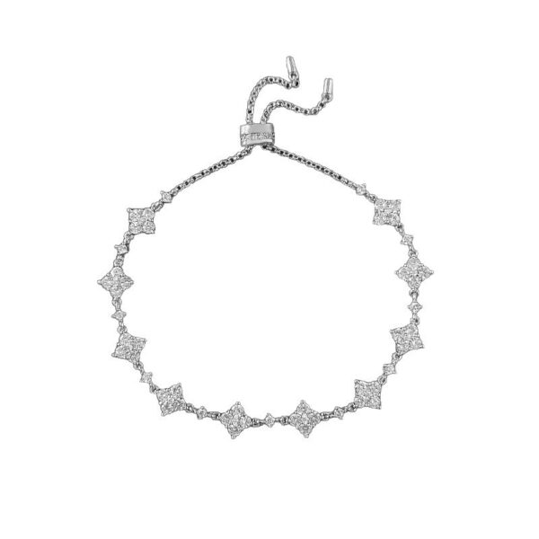 Wholesale Electroplated alloy four-leaf clover bracelet, full diamond shooting star bracelet, adjustable star jewelry