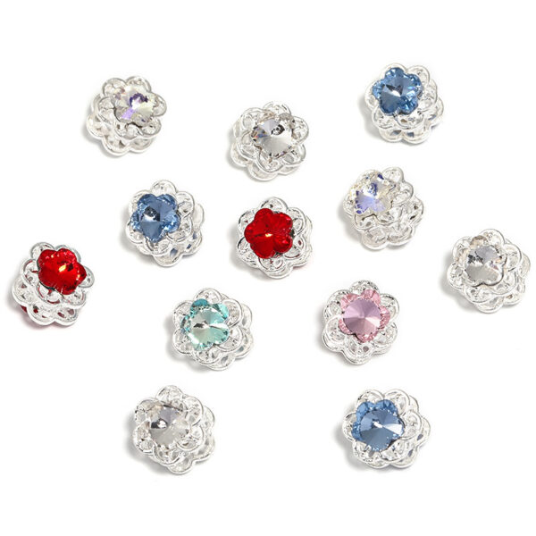 oly-c027ec702d8d78650a11fcbc65b1c7e3 Wholesale Heavy industry rhinestone five-petal flower diy beads double-sided hollow flower alloy beaded mobile phone chain necklace accessories