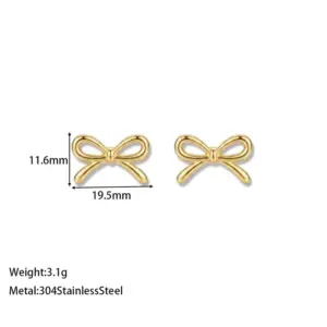 Hollowed-out Shimmering Bow Earrings