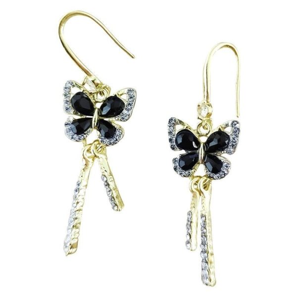 oly-c036a1a1130f89be1a331a087acbaeb9 Wholesale Black butterfly earrings high-grade light luxury slightly elegant all-match earrings earrings niche design