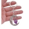 oly-c047d18fdddc6fe51273617bd04eda51 Wholesale fashion Gothic moon key purple irregular Spar accessories key chain