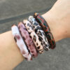 oly-c04b5beccb98e00f3eb2b86adb2c03f6 Wholesale Retro Leopard Series Elastic Bend Bracelet Acrylic Ethnic Style Simple Cuff Bead String Bracelet