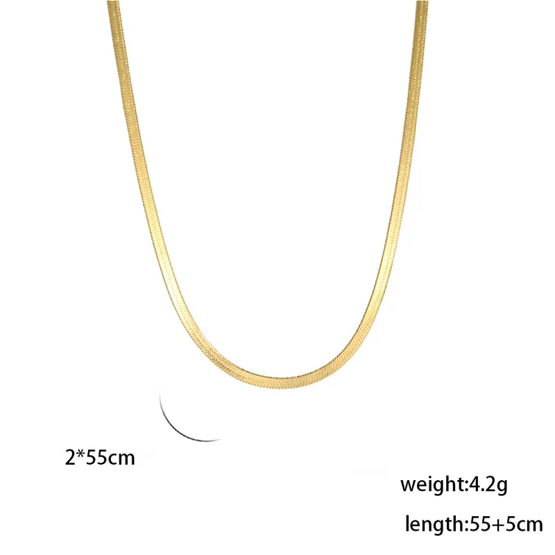 Wholesale Ion Plating (IP) 18K Gold Plated Chain Necklace 304 Stainless Steel IG Style Original Design Basic Waterproof Non Tarnish 304 Stainless Steel Lobster Trigger Clasp Closure Layered Necklaces Sweater Chain Long Necklace - Gold, 2mm Wide, 50 5cm Long
