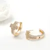 Wholesale Geometric Hoop Earrings For Women Featuring Electroplated Copper With Zircon Inlay And Copper Ear Pins