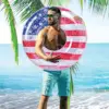 Wholesale American Flag PVC Swim Ring For Adults, Featuring Durable Material And Patriotic Design