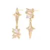 Wholesale Starfish Stud Earrings For Women In Copper With Electroplated Gold Plating And Zircon Inlay