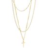 oly-c06c56235402c44dbf4f538d6c334fd3 Wholesale Titanium Steel Color-free Three-layer Cross Necklace Women's Niche Design Sense Internet Popular Cold Style High-grade Clavicle Chain Tide