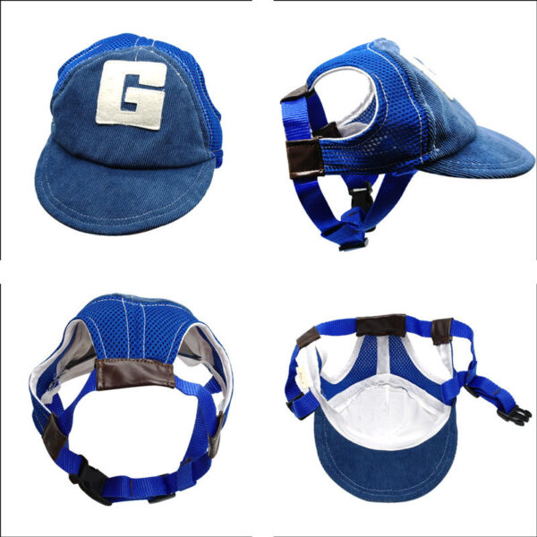 Wholesale Cute Pet Cap Golden Hair Koji Fa Dou Teddy Small Medium and Large Dog Dog Baseball Cap with Exposed Ears