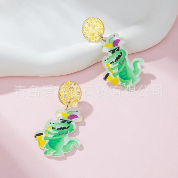 oly-c06c7e09044bb7c011f130f3ef8ef5dc Wholesale Explosions Greek Acrylic Carnival Cute Naughty Crocodile Design Women's Fashion Drop Earrings Crazy
