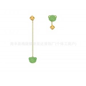 Golden green bear ear wire