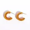 Wholesale 1 Pair Simple Style Classic Style C Shape Semicircle Plating Brass Bullet Backs Ear Studs