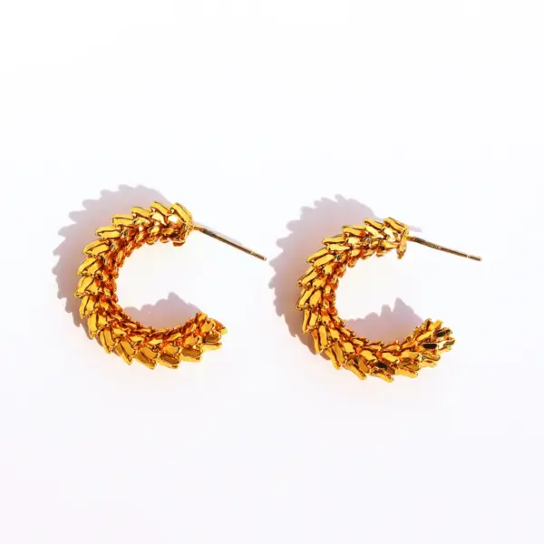 Wholesale 1 Pair Simple Style Classic Style C Shape Semicircle Plating Brass Bullet Backs Ear Studs