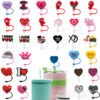 Wholesale Sweetheart diy decorations accessories straw sleeve silicone dust plug 10MM Valentine's Day straw cap straw dust-proof