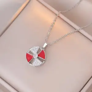 X1467 Red Rotating Windmill Necklace