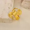 Wholesale 3pcs/set Swirl Style Jewelry Set 18K Gold Plated Stainless Steel Bracelet Ring Earrings Geometric Pattern Swirl Thread Style Jewelry Set Unisex Accessories Christmas Gift Choice