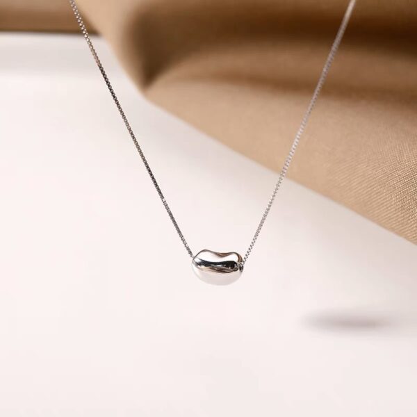 oly-c094db4e3c0bb953d662952d360e72b8 Wholesale S925 Sterling Silver Acacia Bean Necklace Chain Valentine's Day Gift