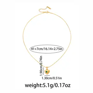 Love Green Zirconium Necklace