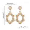 Wholesale Exaggerated Gold Quadrilateral Stud Earrings For Women In Zinc Alloy