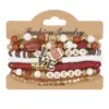 Wholesale Rugby Beaded Bracelet Sports Day Soft Clay Elastic Bracelet For Rugby Mom Original Design Plated Bracelet Unisex Handmade