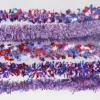 Wholesale 7th Of July Independence Day Stars Colorful Stripes Red White Blue Flocked Flower Home Garden Decoration Wide Leaf Ribbon 2m Polyester Material