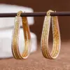 Wholesale Three-dimensional Geometric Earrings For Women In Copper With KC Golden Water Plating And 0.03µm Thickness