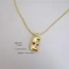Wholesale Electroplated Letter Pendant Necklace For Women With 18K Real Gold Plated Copper And PVD Coated Finish, Featuring A Beaded Chain