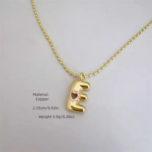 Wholesale Electroplated Letter Pendant Necklace For Women With 18K Real Gold Plated Copper And PVD Coated Finish, Featuring A Beaded Chain