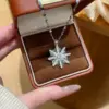 Wholesale Starburst Necklace For Women, Golden Plated 304 Stainless Steel With Zircon Inlay And Cable Chain