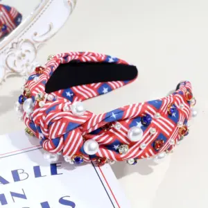 Red Stripes on Blue Background
