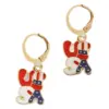 Wholesale USA Independence Day Flag Ice Cream Star Apple Flag Earrings Jewelry Five-Piece Set Women's Fashion Accessories