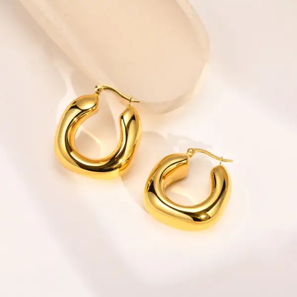 oly-c1153361ded4edc29a46887d96d98470 Wholesale Geometric Earrings In 304 Stainless Steel With KC Golden Electroplated Waterproof Non Tarnish Finish, 0.03µm-0.05µm Thickness, Unisex