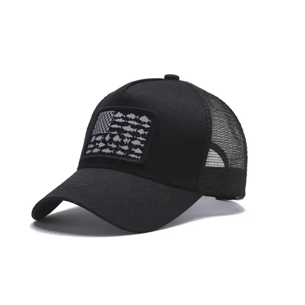 Wholesale Europe And The United States New Baseball Cap Outdoor Sunshade Sunscreen American Flag Duck Tongue Net Cap Hat Wholesale