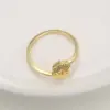 Wholesale French Style 18K Gold Plated Copper Rhinestone Heart-Shaped Handmade Ring For Women Valentine's Day