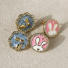 Wholesale Easter Diamond Rabbit Blue Glazed Earrings Gorgeous Ladies Party Earrings Niche Design Fashion All-Match