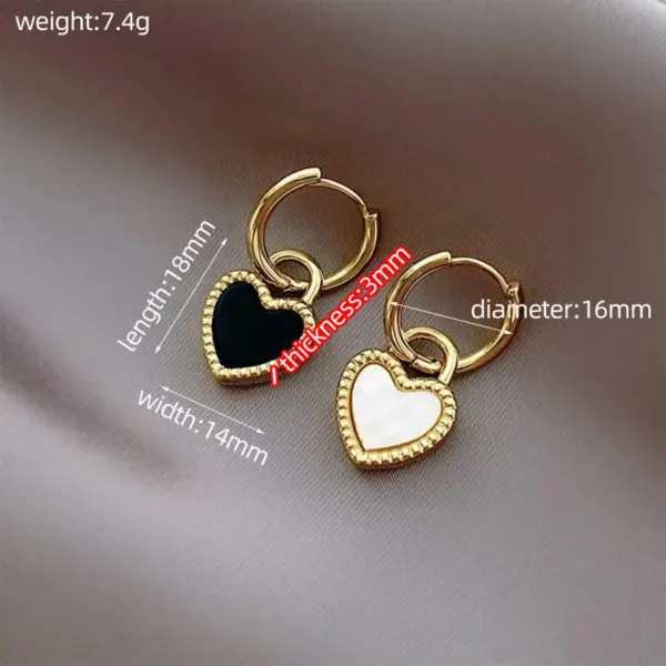 Wholesale PVD Coated Real Gold Plated 18K Gold Heart Shape 304 Stainless Steel Casual Simple Style Waterproof Non Tarnish 304 Stainless Steel Earrings