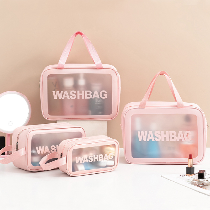 Wholesale Internet Celebrity New Satchel Large-Capacity Waterproof Travel Toiletry Bag Cosmetic Bag Cosmetics Lotion Transparent Cosmetics Bag
