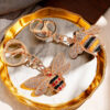 oly-c14dd2985d02150707b665335174b247 Wholesale Diamond-Encrusted Little Bee Insect Car Keychain Metal Cute Women's Bag Pendant Key Chain Ring Creative Gift