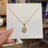 Wholesale Titanium steel zircon-set four-leaf zircon necklace pendant clavicle chain