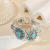 Wholesale Electroplated alloy turquoise bracelet, Bohemian style bracelet, antique silver jewelry, vintage ornaments, natural stone jewelry