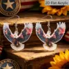 Wholesale Retro Acrylic Statue Print Drop Earrings For Women In White And Red With 304 Stainless Steel Ear Pins